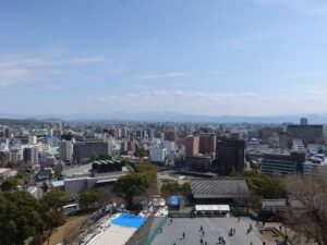 熊本城 天守閣から東側を撮影