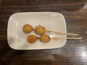 焼き鳥 うずら玉子 焼き鳥屋 鳥蔵にて