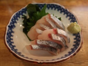 シマアジの刺身 大阪 北新地 明石家にて