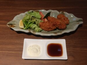 カキフライ 湯けむり天然秘湯 龍泉の湯にて