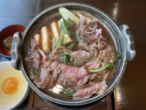 牛鍋セット 横浜天然温泉 SPA EASにて