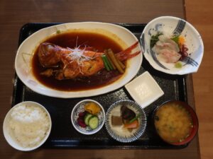 金目鯛の煮付け御膳 南総城山温泉 里見の湯にて
