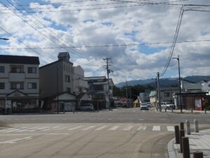 JR奥羽本線 大石田駅 駅前の道路