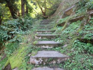 銀山温泉 白金公園 展望台裏の石段