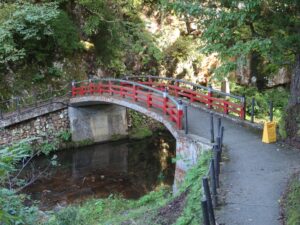 銀山温泉 白金公園 せことい橋 上から撮影