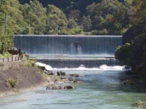 山形 肘折温泉 肘折ダム 永代橋から撮影