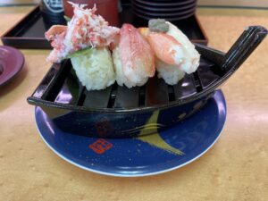 握り寿司 かにずくし 回転すし大量丸 みなとさかい店にて