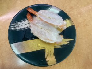 握り寿司 えび 回転すし大量丸 みなとさかい店にて