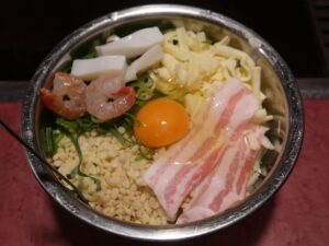 ミックス玉 焼く前 松江 お好み焼き・もんじゃ焼き 月島亭にて